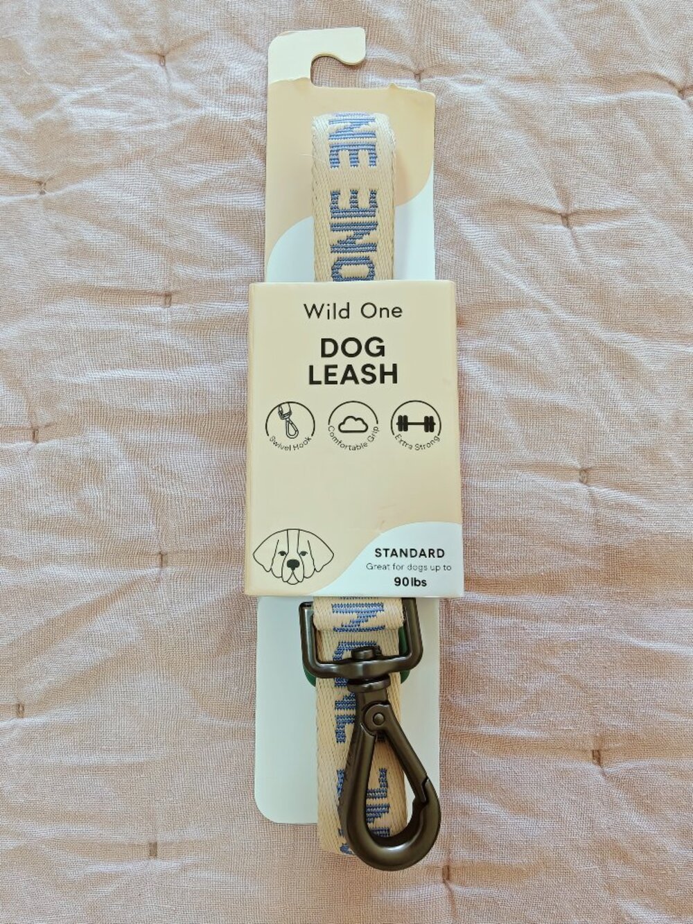 NWT Wild One Air Heavy Duty Lightweight Nylon Dog Leash in Retro Pink Tan
